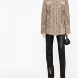 Blumarine Light Brown Eyelet Denim Jacket