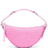 By Far Pink Crocodile Shoulder Bag