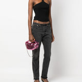 By Far Metallic leather shoulder bag