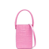 By Far Pink Crocodile Effect Mini Tote