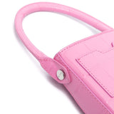 By Far Pink Crocodile Effect Mini Tote