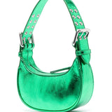 By Far Green Iridescent Metallic Tote