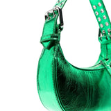 By Far Green Iridescent Metallic Tote
