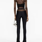MUGLER Black Flared Cut-Out Trousers