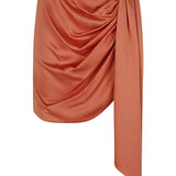 Jonathan Simkhai Red Asymmetric Ruched Skirt