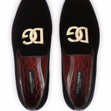 Dolce & Gabbana DG logo velvet slippers