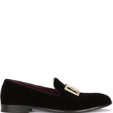 Dolce & Gabbana DG logo velvet slippers