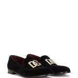 Dolce & Gabbana DG logo velvet slippers
