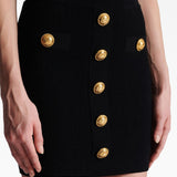 Balmain Jet Black Buttoned Miniskirt