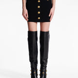 Balmain Jet Black Buttoned Miniskirt