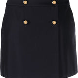 Alexander McQueen wool-cotton blend mini wrap skirt