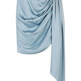 Jonathan Simkhai Blue Asymmetric Draped Skirt