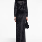 Balenciaga Crystal embellished velvet zip-up hoodie