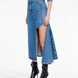 Alexander McQueen denim midi skirt
