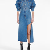 Alexander McQueen denim midi skirt
