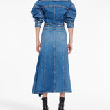 Alexander McQueen denim midi skirt
