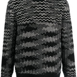 Missoni Black Zigzag Pattern Ribbed Sweater