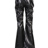 Tom Ford Black Calfskin Flared Trousers
