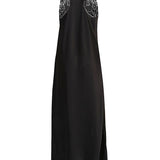Balenciaga Lace trim long length sleeveless v-neckline dress