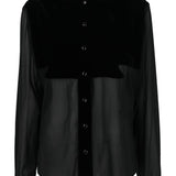 Tom Ford Black Silk Panelled Shirt