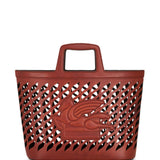 Etro Light Brown Embossed Logo Bag