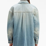 Palm Angels Blue Embroidered Flight Jacket