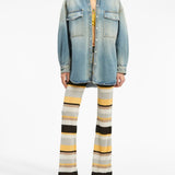 Palm Angels Blue Embroidered Flight Jacket