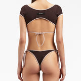 Palm Angels Brown Wrap Bikini Top