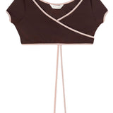 Palm Angels Brown Wrap Bikini Top