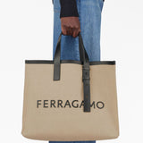 Ferragamo logo-embossed leather tote bag
