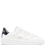 Golden Goose White Navy Star Patch Sneakers Lace Up