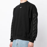 Off White Black Logo Print Sweater