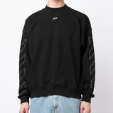 Off White Black Logo Print Sweater