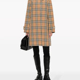 Burberry Brown Plaid Concealed Front Jacket