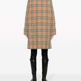 Burberry Brown Plaid Concealed Front Jacket