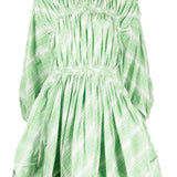 Jil Sander Green Plaid Mini Dress