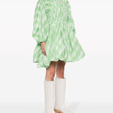 Jil Sander Green Plaid Mini Dress