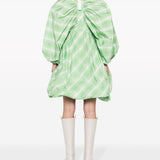 Jil Sander Green Plaid Mini Dress