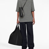 Jil Sander Grey Stripe Round Neck T-Shirt