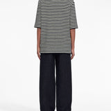 Jil Sander Grey Stripe Round Neck T-Shirt
