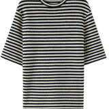 Jil Sander Grey Stripe Round Neck T-Shirt
