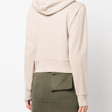 Palm Angels Beige Logo Print Hoodie