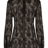 Dolce Gabbana Black Sheer Lace Shirt