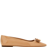 Ferragamo Beige Bow Detail Ballet Flats