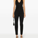 Saint Laurent plunging satin tank top