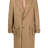 Etro Beige Peak Lapels Coat