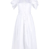 Alexander McQueen White Midi Dress Ruched Detail
