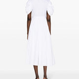 Alexander McQueen White Midi Dress Ruched Detail