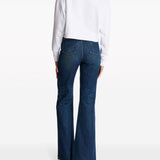 Balmain White Logo Print Cropped Sweatshirt