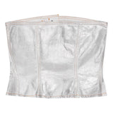 Ganni Silver Foil Denim Corsage